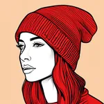 bright red beanie image